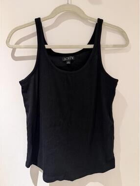 J.Crew Black Ribbed Tank Top Size Large